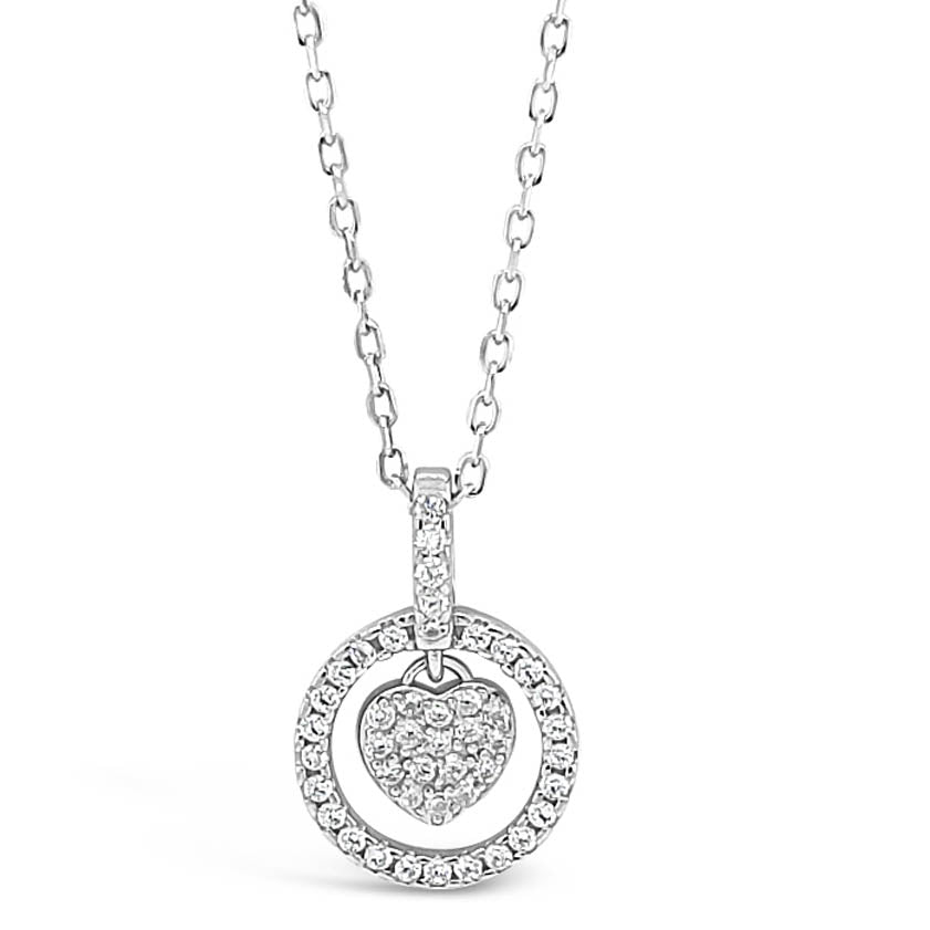 Evie Heart Children's Sterling Silver Circle Pendant